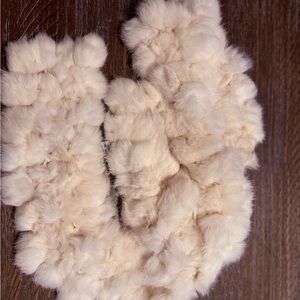 Cream Rabbit Fur Scarf